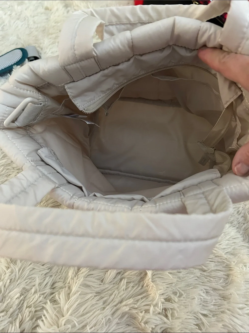 Reebok Quilted Cream Tote Bag